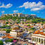 De gezellige wijk Plaka in Athene