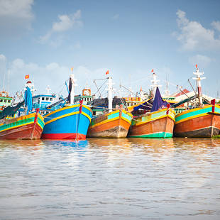 Vissersboten op de Mekong Delta168819059