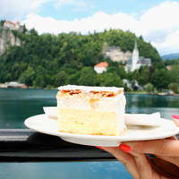 Custardgebak aan het meer van Bled