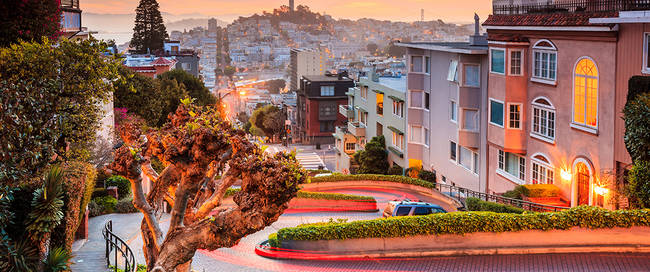 Bekende Lombard straat in San Francisco