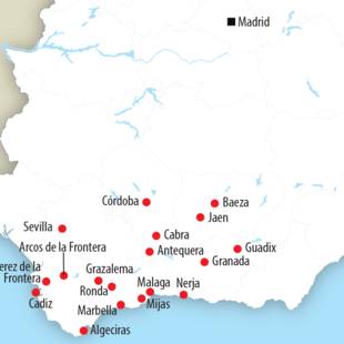 Kaart Andalusië
