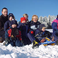 Groep in de sneeuw